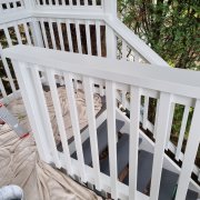 white stairs painted